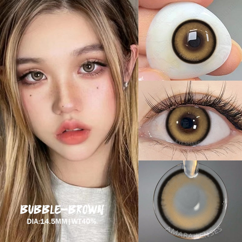 new style 1 Pair Color Contact Lenses with Natural Eye Contact Lenses Blue Brown Green Lenses Pupils Beauty Color lens