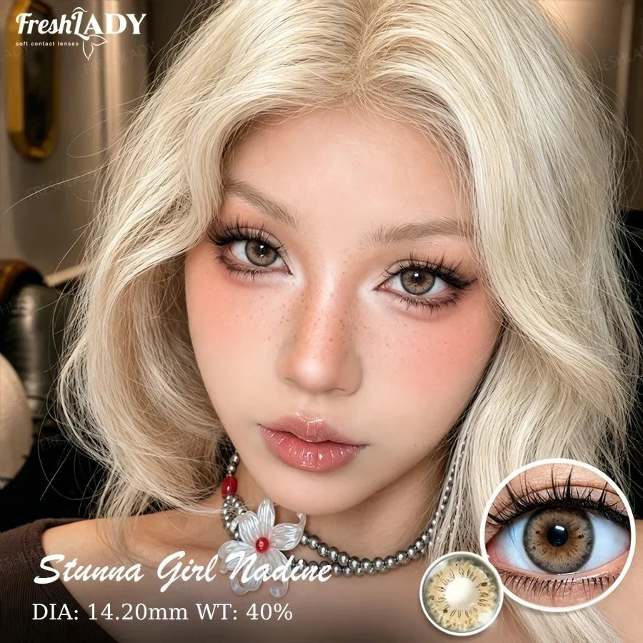 1 Pair Colored Contact Lenses Natural Brown Pupils Eyes Contact lenses Soft Contact Lenses 14.20mm