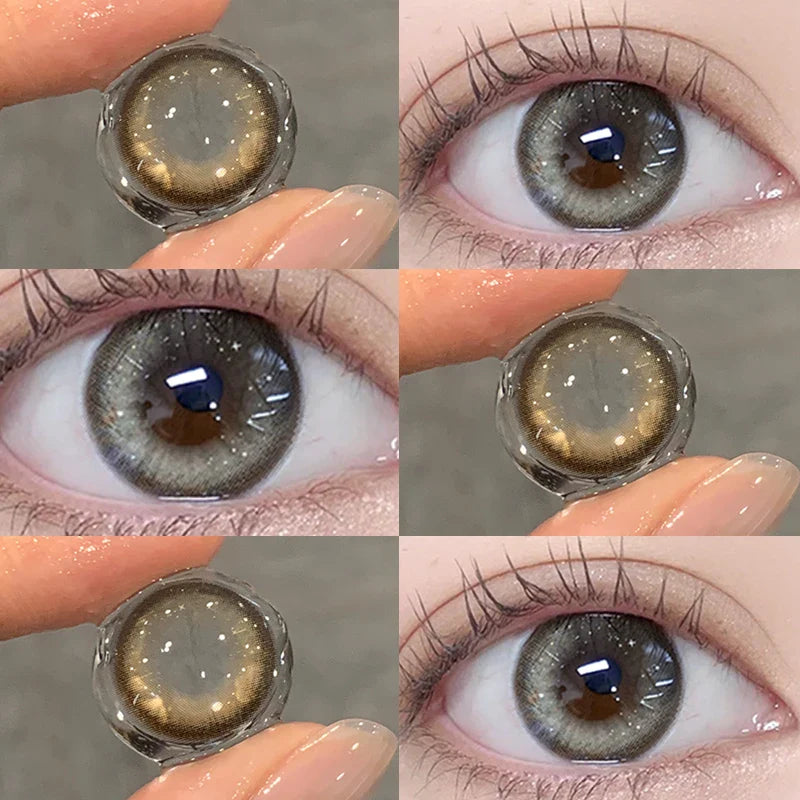2PCS Contact Lenses Myopia Prescription Lenses With Diopters Grey Colored Contacts for Eyes Cosmetics Beauty Pupil