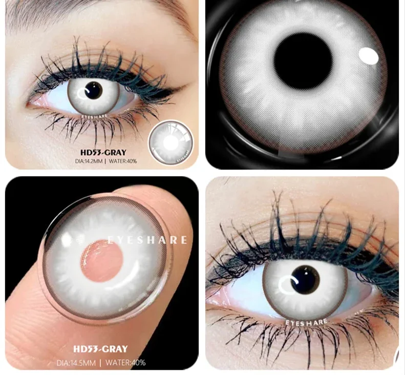 1pair Halloween Contacts Lenses Color Contact Lenses for Eyes Yearly Anime Cosplay Contacts White Lenses Black Lenses