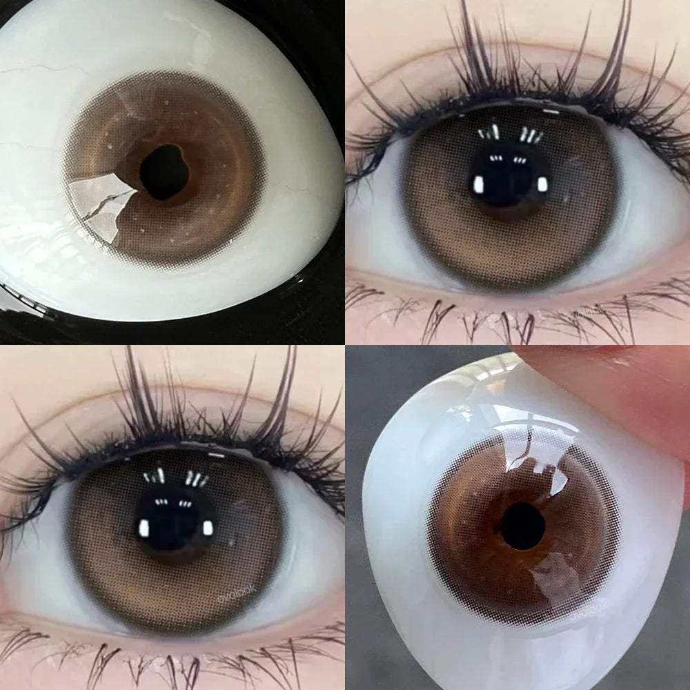 1 Pair Purple Beauty Colored contact lenses For Eyes Halloween Makeup Lens Pupils Fashion Big Eye Lenses Myopia Lenses