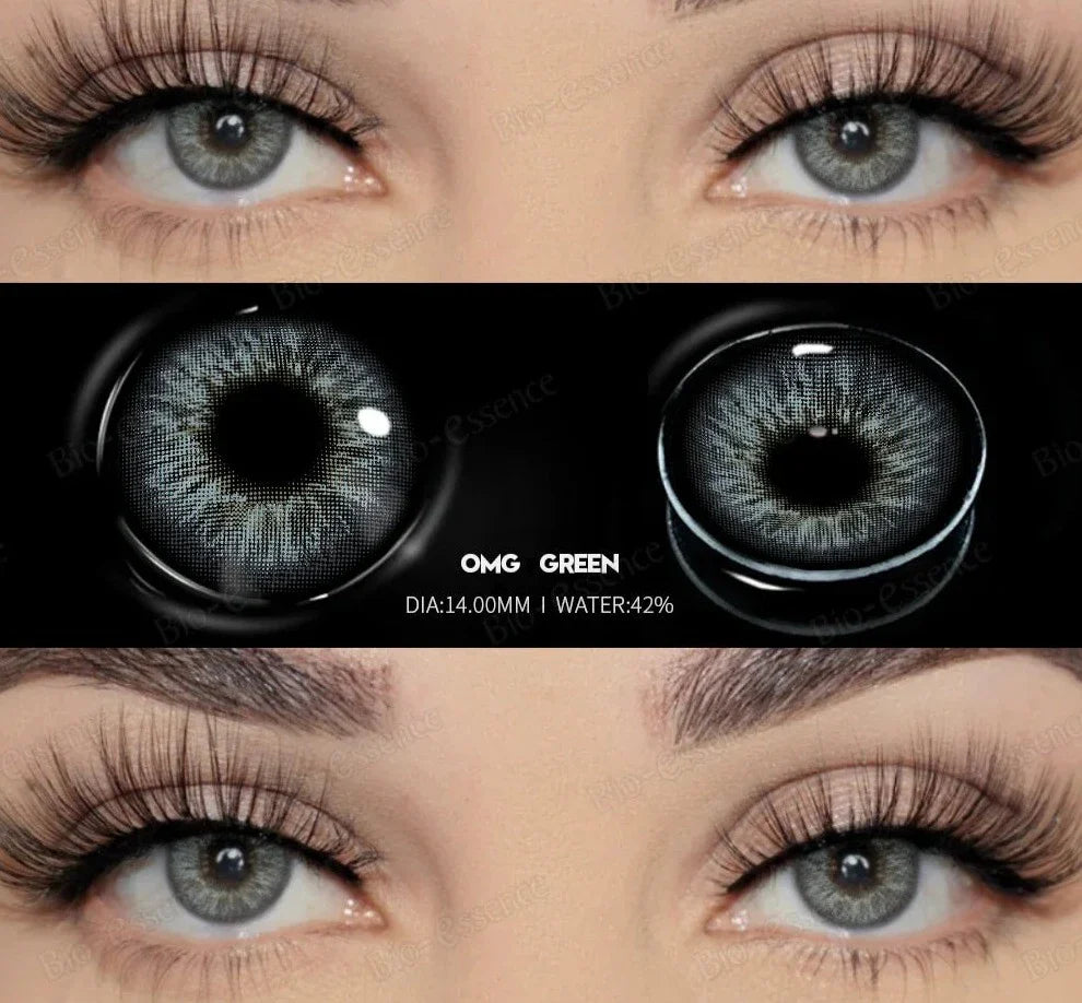 1 Pair Colored Contact Lenses with Degree Natural Eye Contact Prescription Lens Fashion Lenses