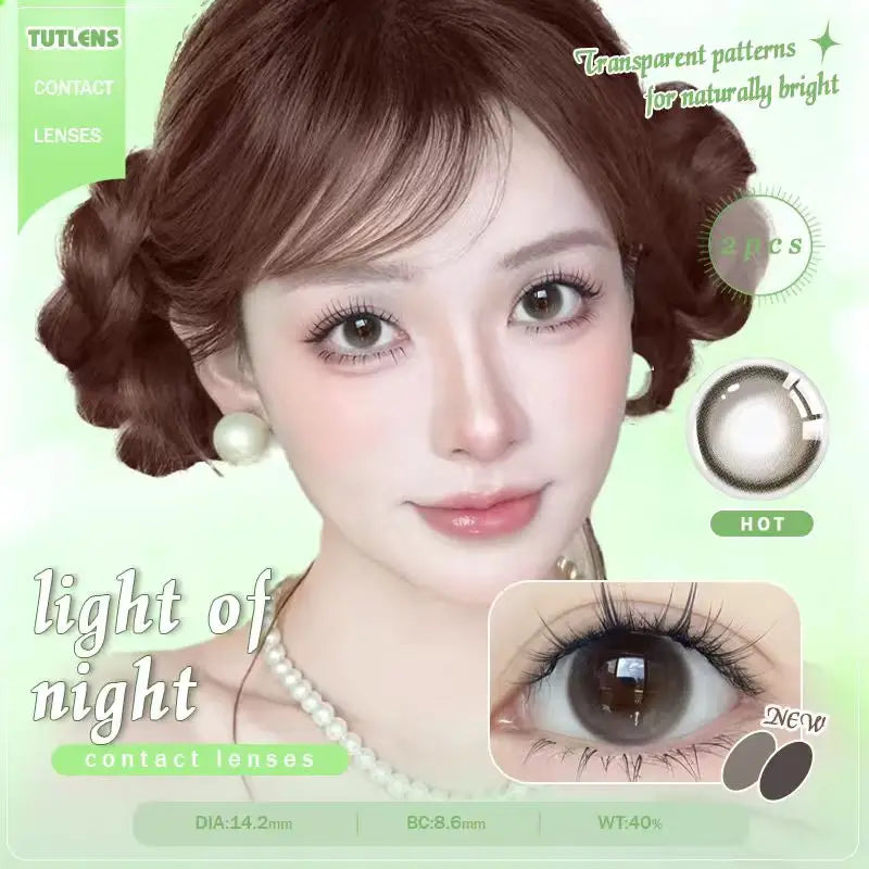 2PCS  Mixed Color Cosmetic Contacts, Half Year Wear, Zero Power Soft Lens