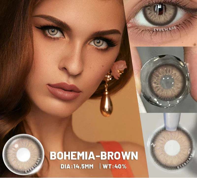 2pcs Natural Color Contact Lenses for Eyes Blue Eye Lenses Gray Pupils Lens Brown Lenses Yearly Cosmetic Green Contacts