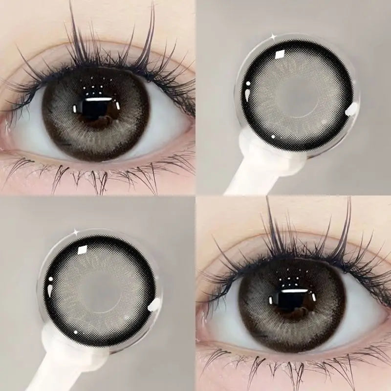 1 Pair Brown Eye Lenses Korean Natural Lenses Color Contact Lenses Eyes with Degree Gray Beautiful Pupil Fast Shipping