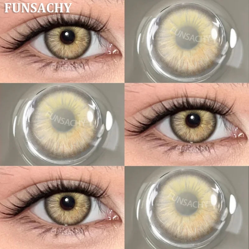 1 Pair New Color Contact Lenses for Eye Beautiful Pupil Fashion Blue Soft Lenses Gray Natural Contacts Yearly Cosmetics