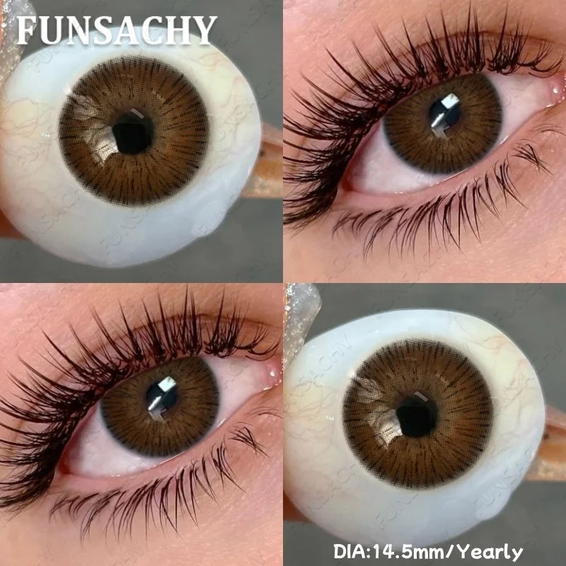 1 Pair Brown Color Contact Lenses for Eyes Big Eyes Natural Lenses Beautiful Pupils Cosmetics Gray Lens Color Women