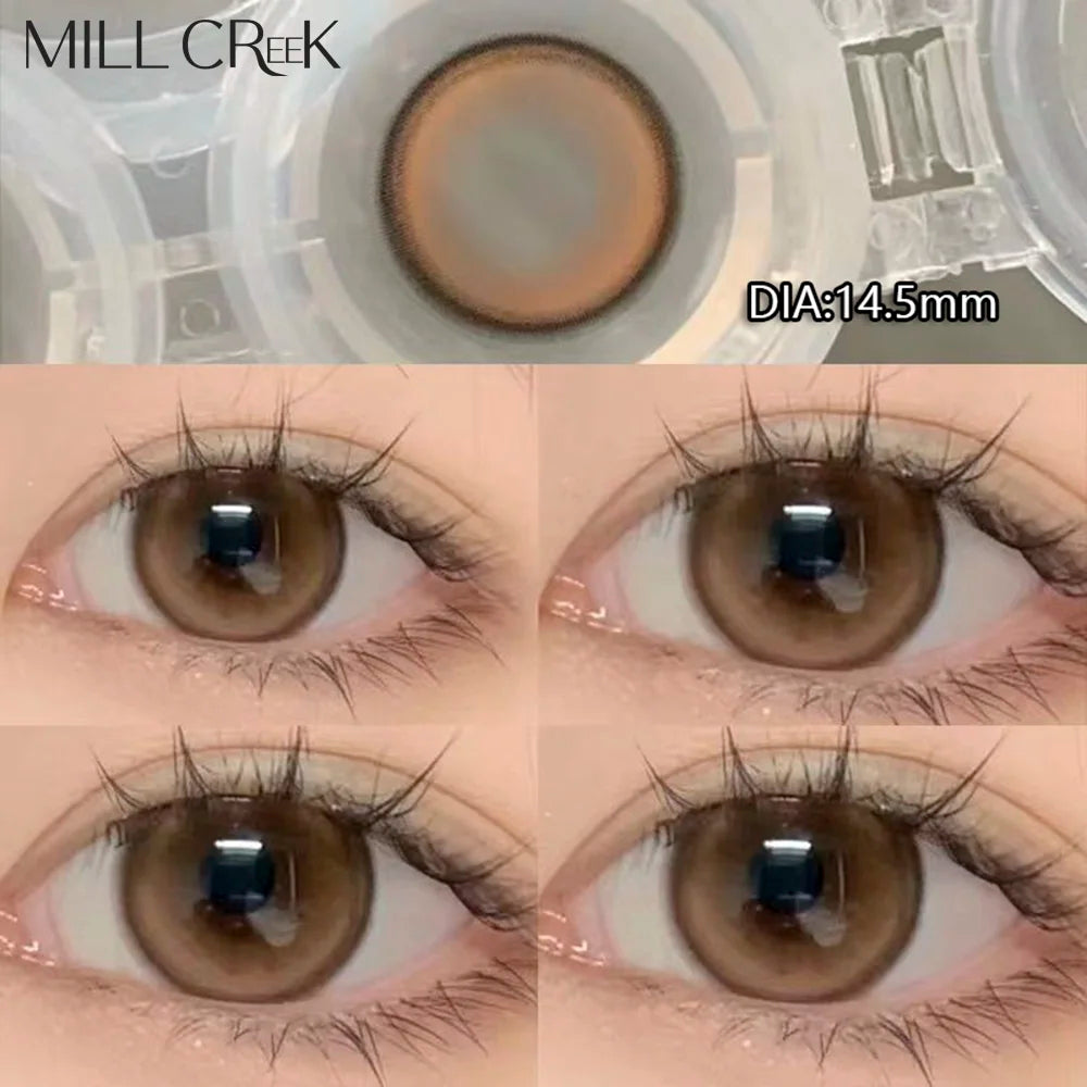 1 Pair New Eyes Contacts Lenses with Myopia Diopter Eyes Colored Lens Makeup Beauty Pupil Annual Use Fast Shipping
