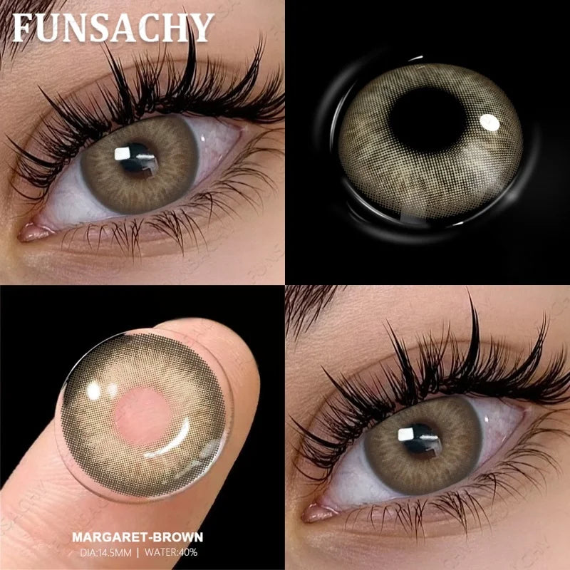 1 Pair Colored Contact Lenses with Case Lenses Beauty Pupils Green Contacts Circle Lens Natural Korean Softlens Yearly