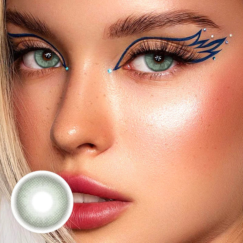 New 1 Pair Coloured Contact Lenses Brown Eye Pupils with Graduated Lens Coloured Contact Lenses for Eyes Grey Lenses