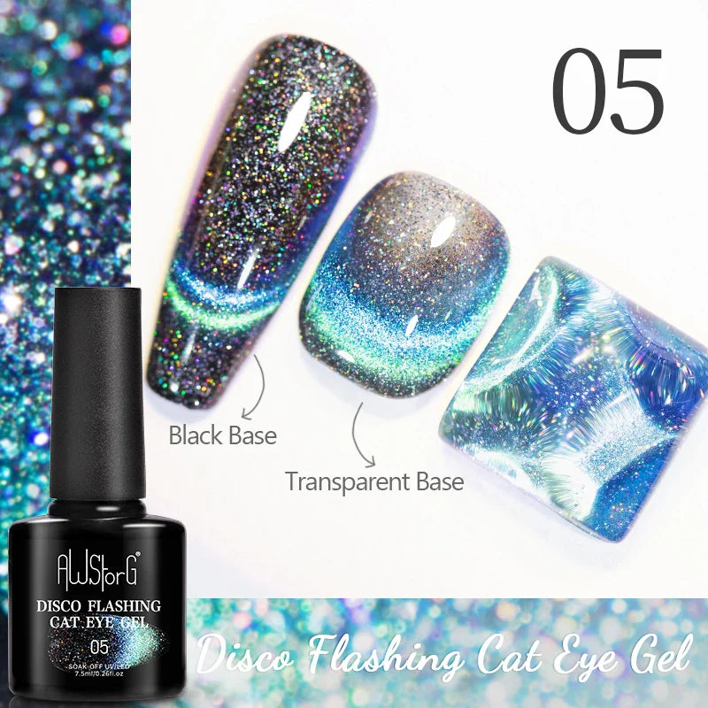 7.5ml Golden Gradient Cat Eye Nail Polish Gel Phototherapeutic Gel Soak Off Nail Magnetic Gel Polish Nail Art DlY