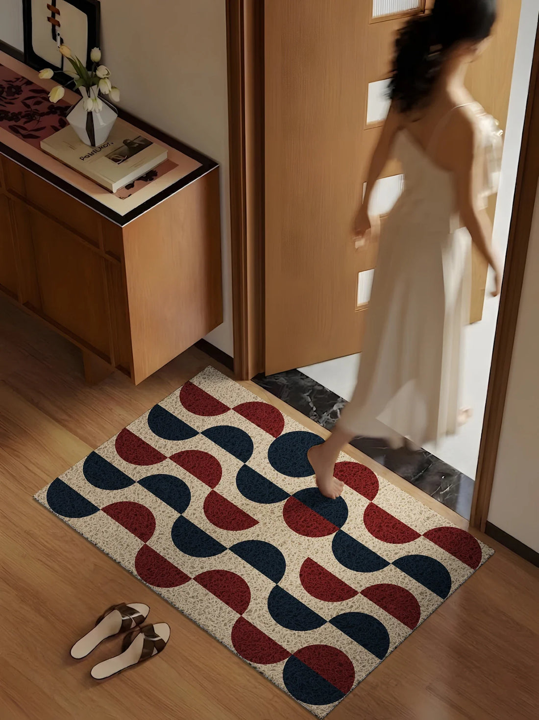Geometric Wire Loop Doormat Non-Slip Heavy Duty Entrance Mat for Indoor & Outdoor Easy Clean Scraper Front Door Rug
