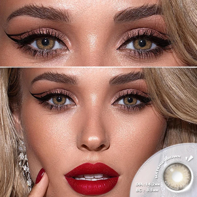 1Pair Natural Color Contact Lenses Color Contact Lenses For Eyes Contacts Lense Eye Yearly Use Beauty Makeup for Eyes