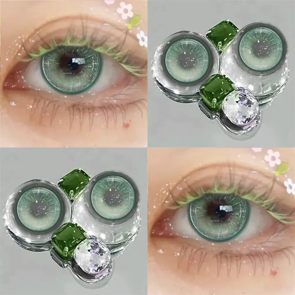 Eyes Color Contacts Colored Contact Lenses Lens Pupils Degree Prescription Beauty Green 2Pcs 6 Months Half Year