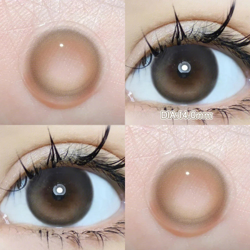 2pcs Natural Green Contact Lenses fo Eyes Beauty Color Pupils Makeup Color Eye Lenses Big Diameter Myopia Lenses