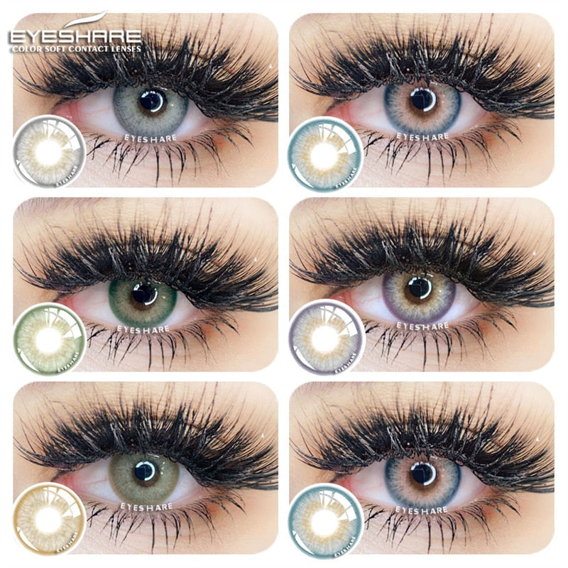 Natural Color Lens Eyes 2pcs Color Contact Lenses For Eyes Blue Gray Color Lens Yearly Beauty Cosmetic Contact Lens Eye
