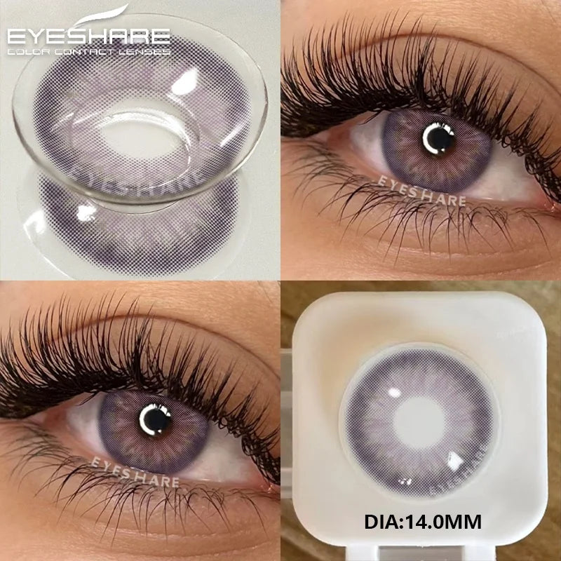 2Pcs Color Contact Lenses for Eyes Natural Gray Eye Lenses Brown Contact Lens Fashion Blue Lenses Green Contacs Yearly