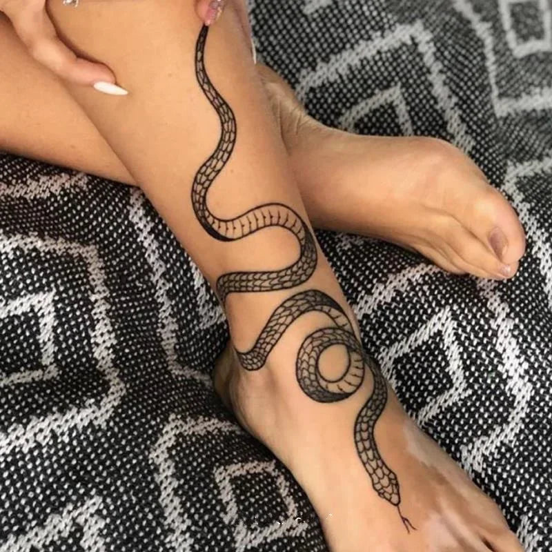 1 sheet Snake Tattoo Stickers Unisex Temporary Tattoo Waterproof Fake Tattoo 2-5 Days