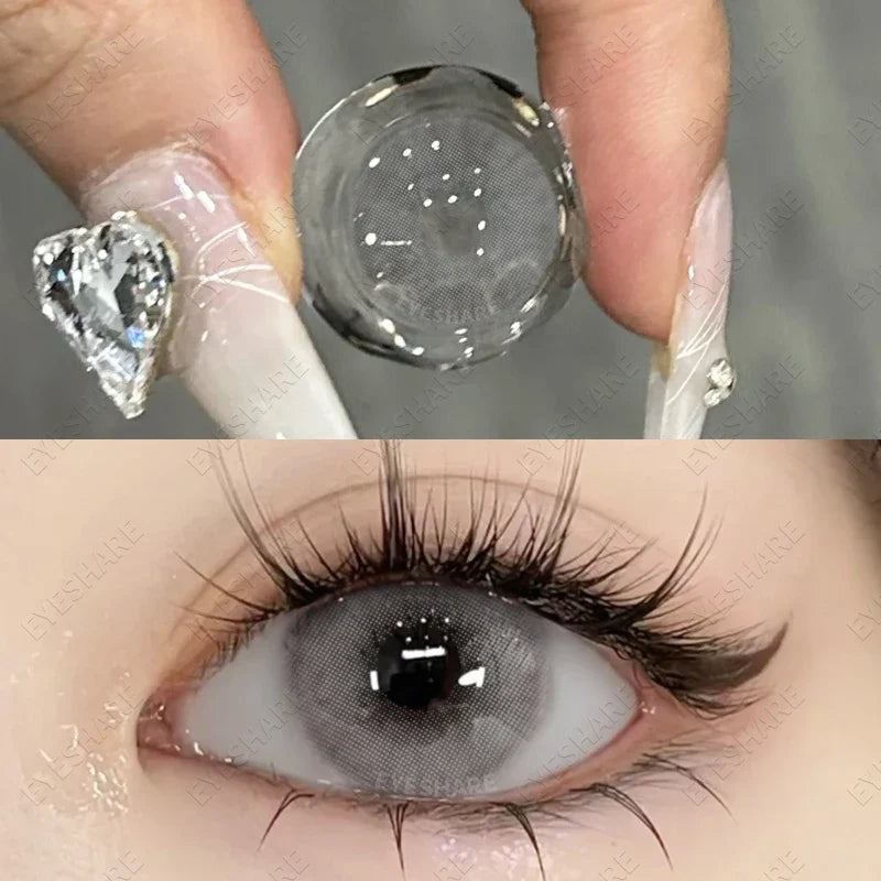 Natural Grey Color Contact Lenses for 1-Year Wear Small Pupil Brown Korean Style Lens for Eyes Beauty Makeup