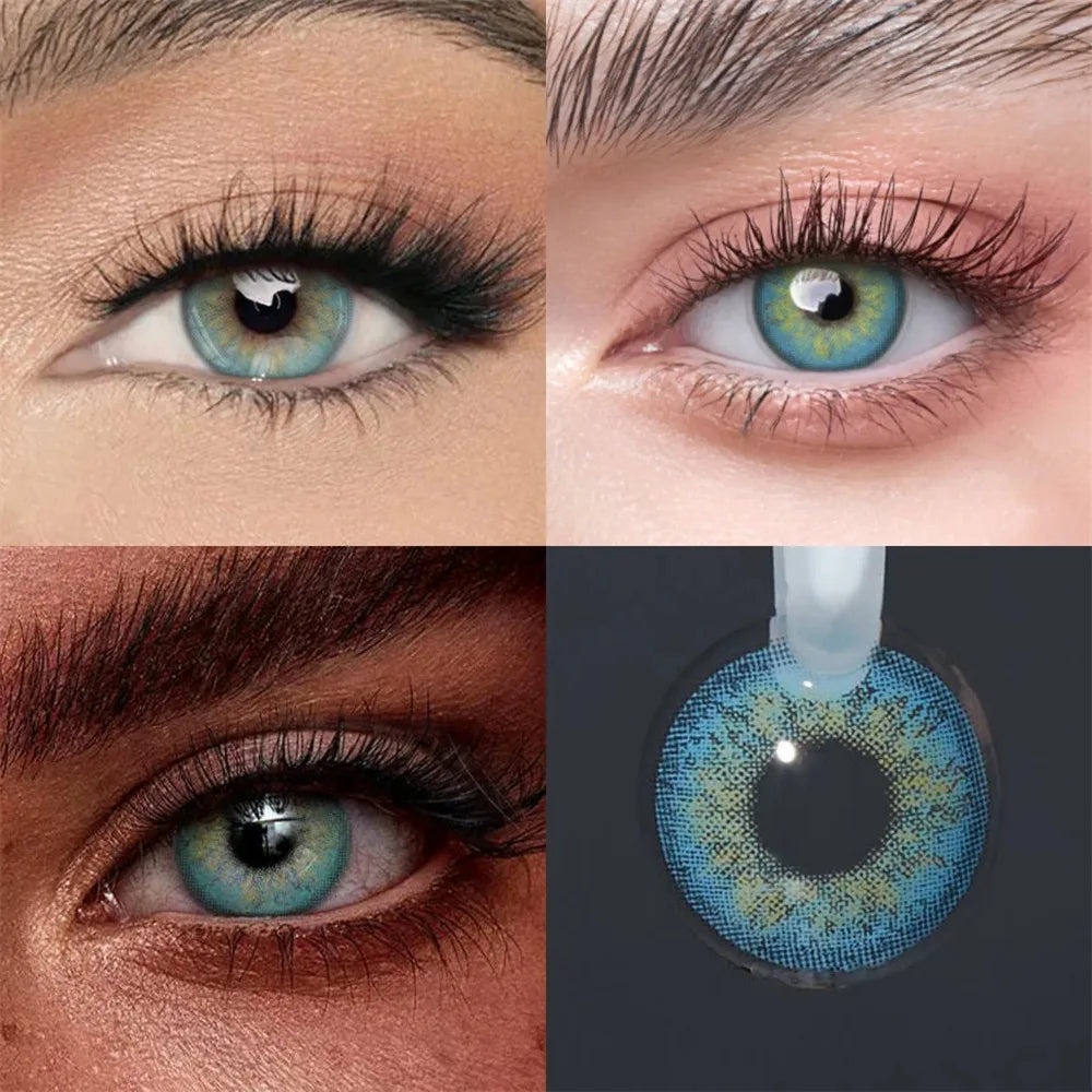 Eyes Color Contacts Colored Contact Lenses Lens Small Pupil Cosmetics Natural Grey Daily 14.0mm 2Pcs Half Year Use