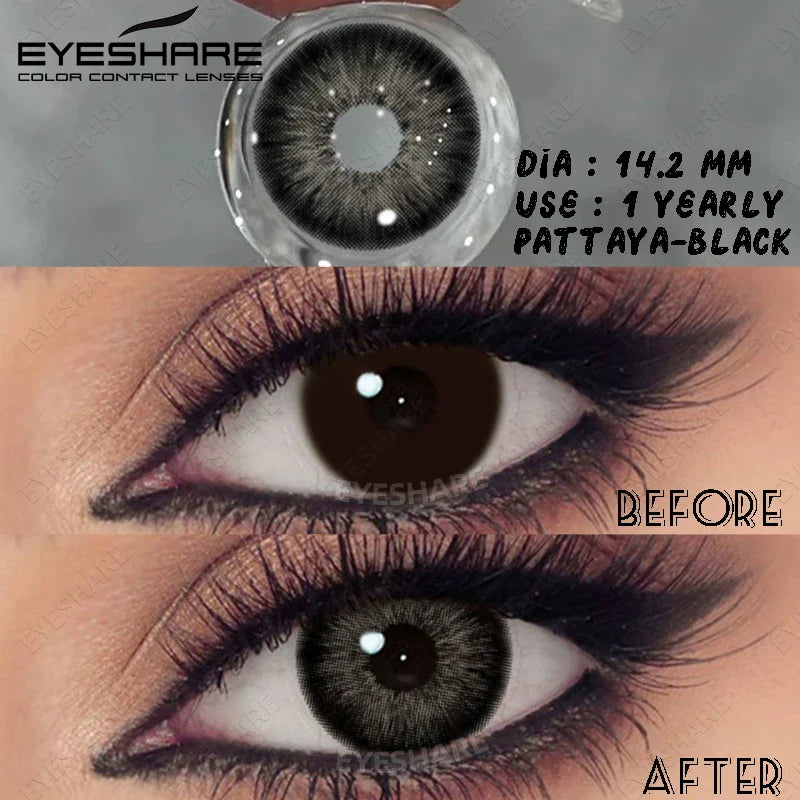 Black Myopia Lenses Natural Colored Contact Lenses with Degree Gray Lens with Prescription High Quality Brown Contact