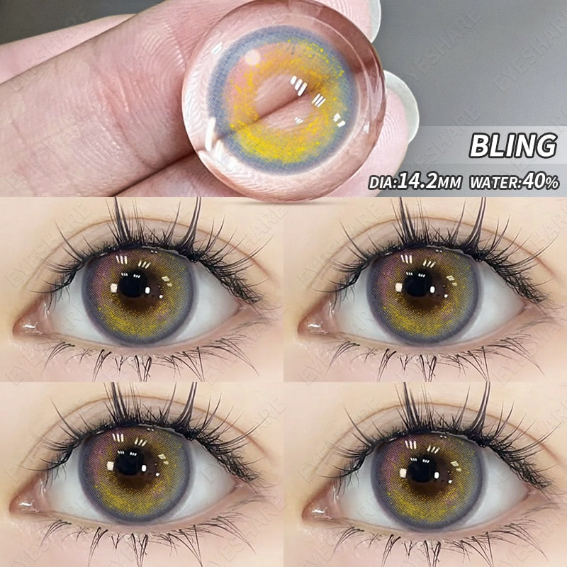 1 Pair New Colored Contact Lenses for Eyes Blue Lenses Big Eye Lenses Brown Lesnes Yearl Eye Contacts Cosmetic Lenses