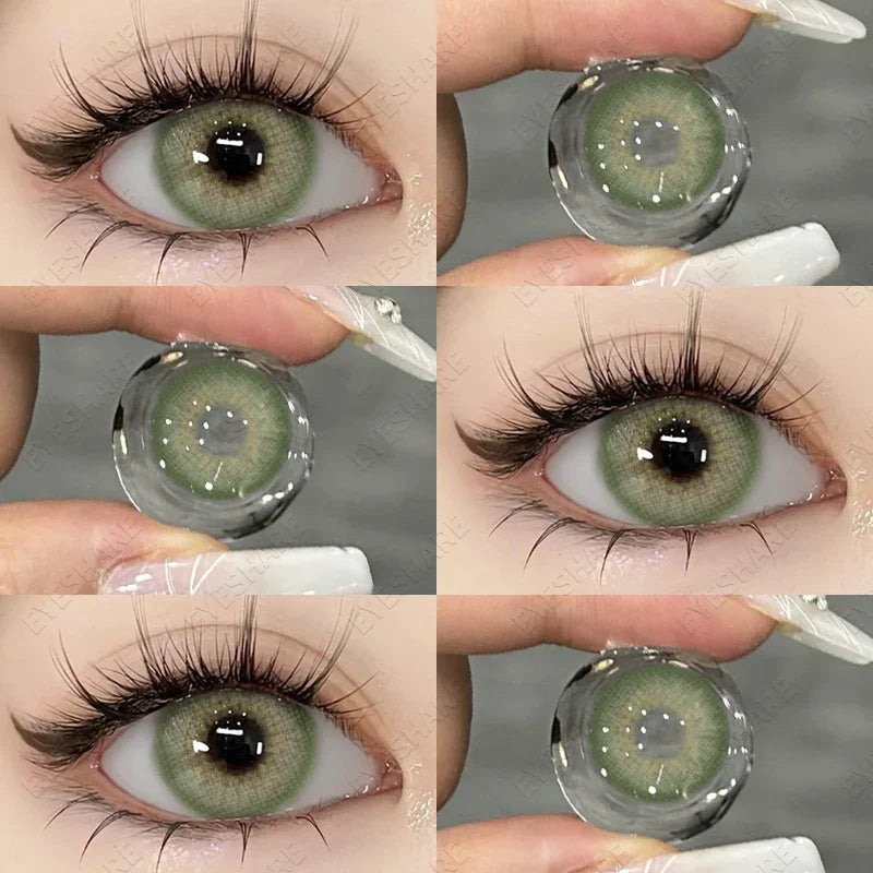 Natural Color Contact Lenses for Eyes 1pair Blue Eyes Lenses Brown Lenses Gray Eye Lenses Yearly Green Color Lenses Eye