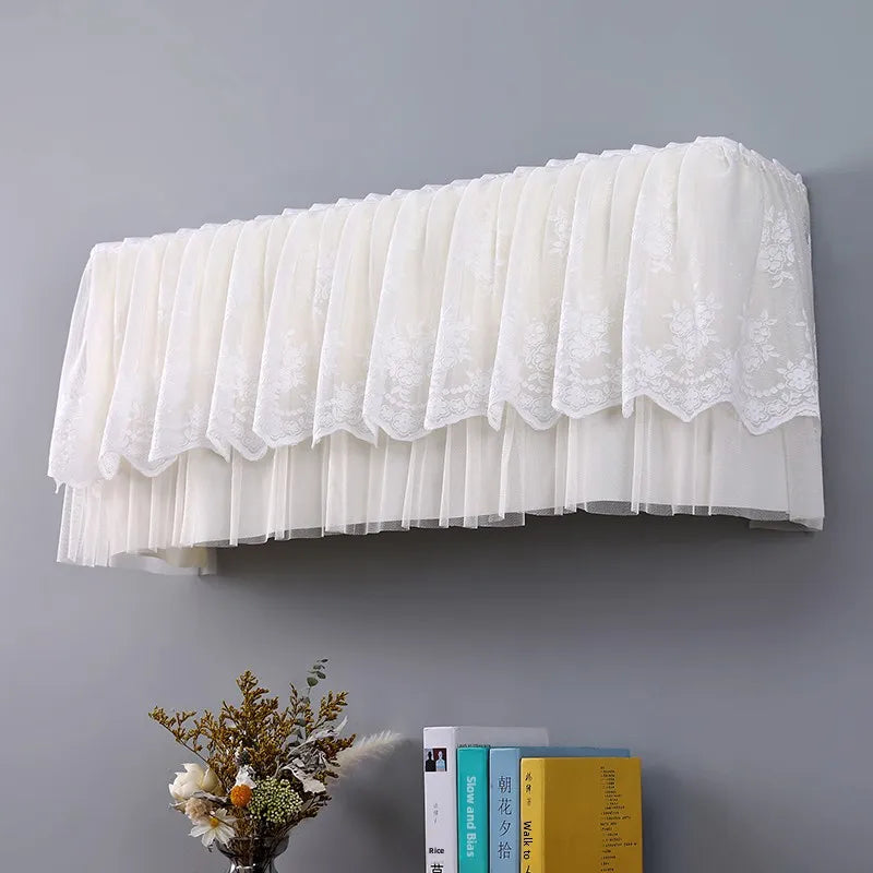 Bedroom Hanging Air Conditioner Cover Full Wrap Windshield Curtain Lace Design Universal Fit for Midea  Dustproof