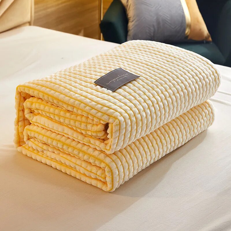 Blanket for Bed Sofa, Milk Flannel Warm Soft Winter Blankets And Throws Thick Wool Fleece Throw Bedspread Same Size