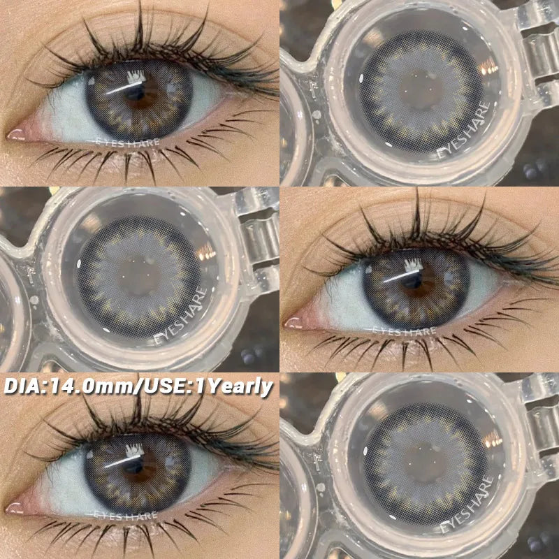2Pcs Color Contact Lenses for Eyes Natural Gray Contacts Cosmetic Green Eye Color Lens Gray Lenses Blue Contact Lenses
