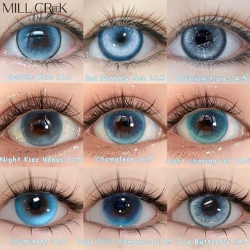 Blue Myopia Contact Lenses for Eyes Color Lenses Cosplay Natural Pupil Beauty Cosmetic Blue Contacts Yearly 2pcs/pair