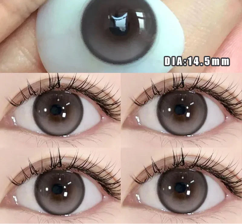 1Pair nature Contact Lenses Soft Lenses Brown Eye Diameter 14.5mm 14.2mm 14.0mm Beautiful pupils Black Lens Myopia Degree
