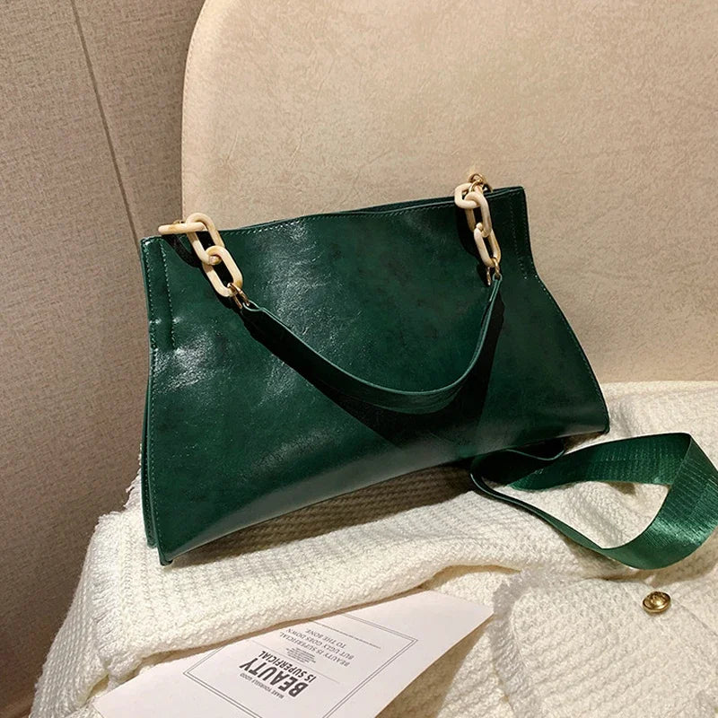 Stylish Women's Shoulder Bag - Soft Synthetic Leather Crossbody Bag