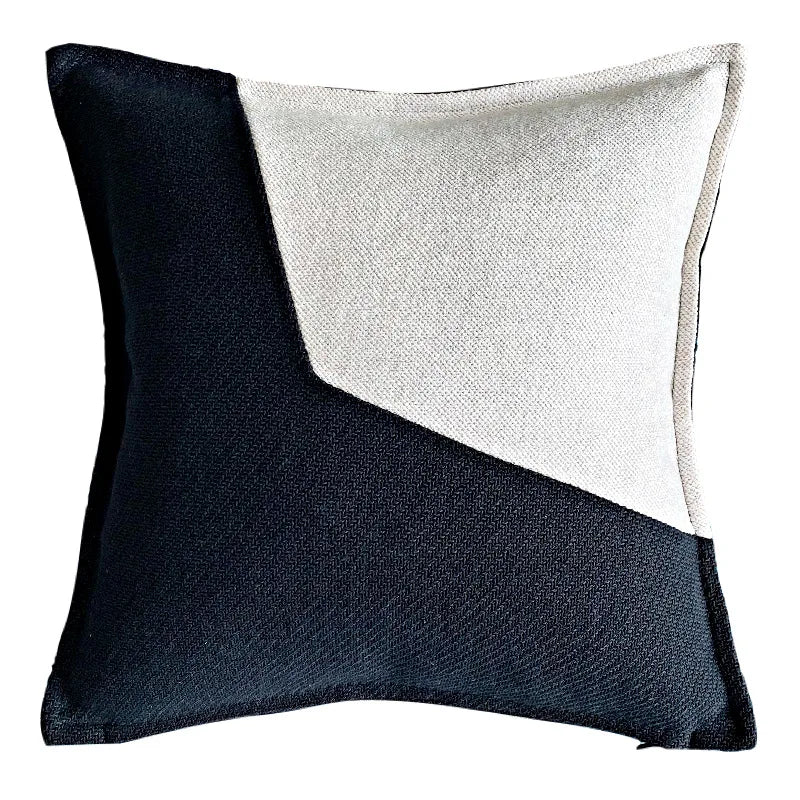 American Luxury Cotton Cushion Cover Geometric Striped Black Thickened Sofa Throw Pillow Cover Decorative Living Room Home Decor