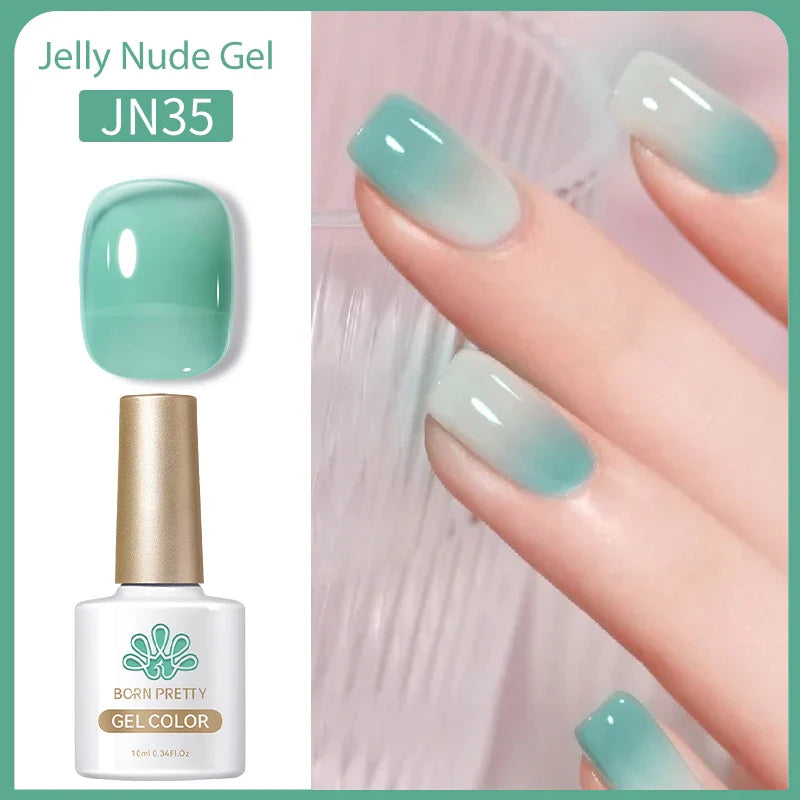 Transparen Gel Nail Polish Pink Jelly Nude Semi Transparent French Nail Camouflage UV Gel Varnish Soak Off Nail Art