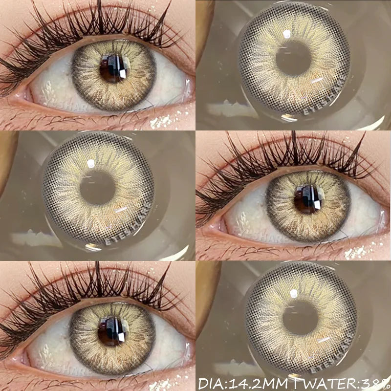 1 Pair Korean Lenses Natural Colorful Contact Lenses for Eyes Brown Contact Lenses Yearly Blue Lenses Gray Pupils Lens