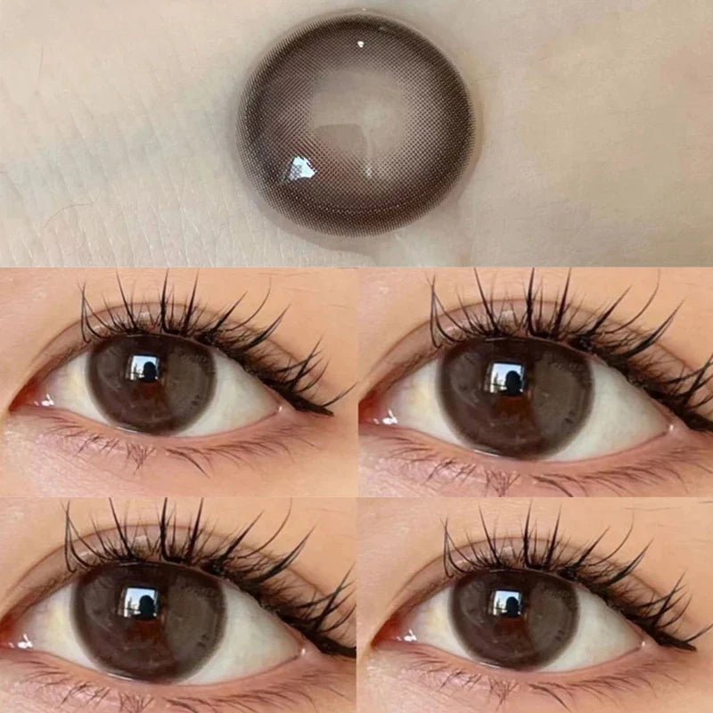 1 Pair New Eyes Contacts Lenses with Myopia Diopter Eyes Colored Lens Makeup Beauty Pupil Annual Use Fast Shipping