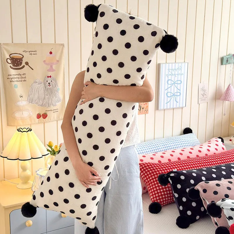 1PC 40x115cm INS Plush Long Milk Velvet Pillow Case for Women Sleeping Side Soft Pom-pom Ball Pillowcase Cover Home Decoration