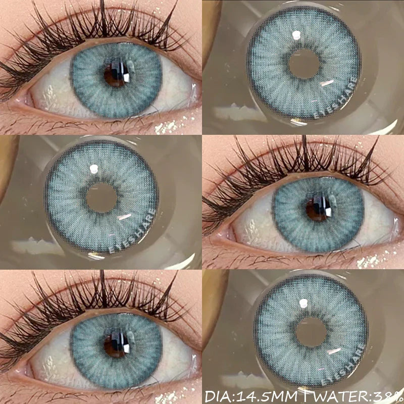 1 Pair Korean Lenses Natural Colorful Contact Lenses for Eyes Brown Contact Lenses Yearly Blue Lenses Gray Pupils Lens