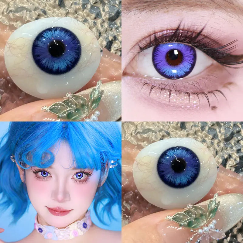 1Pair Colored Contact Lenses Cosplay Red Blue Purple Green Brown Grey Anime Lenses Halloween Beauty Cosmetic for Eye