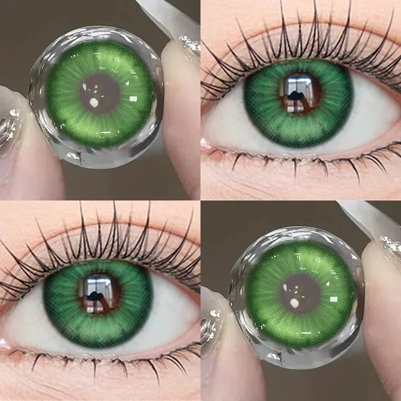 1pair Blue Green Red Color Contact Lenses 6months Halloween Crazy Circle Lens 14.5mm