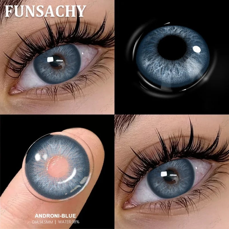 1 Pair Colored Contact Lenses with Case Lenses Beauty Pupils Green Contacts Circle Lens Natural Korean Softlens Yearly