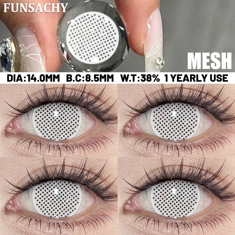 1 Pair Cosplay Demon Contact Lenses for Eyes Anime Lenses for Halloween Colorcon y2k Eye Contacts Cosmetic Red Softlens