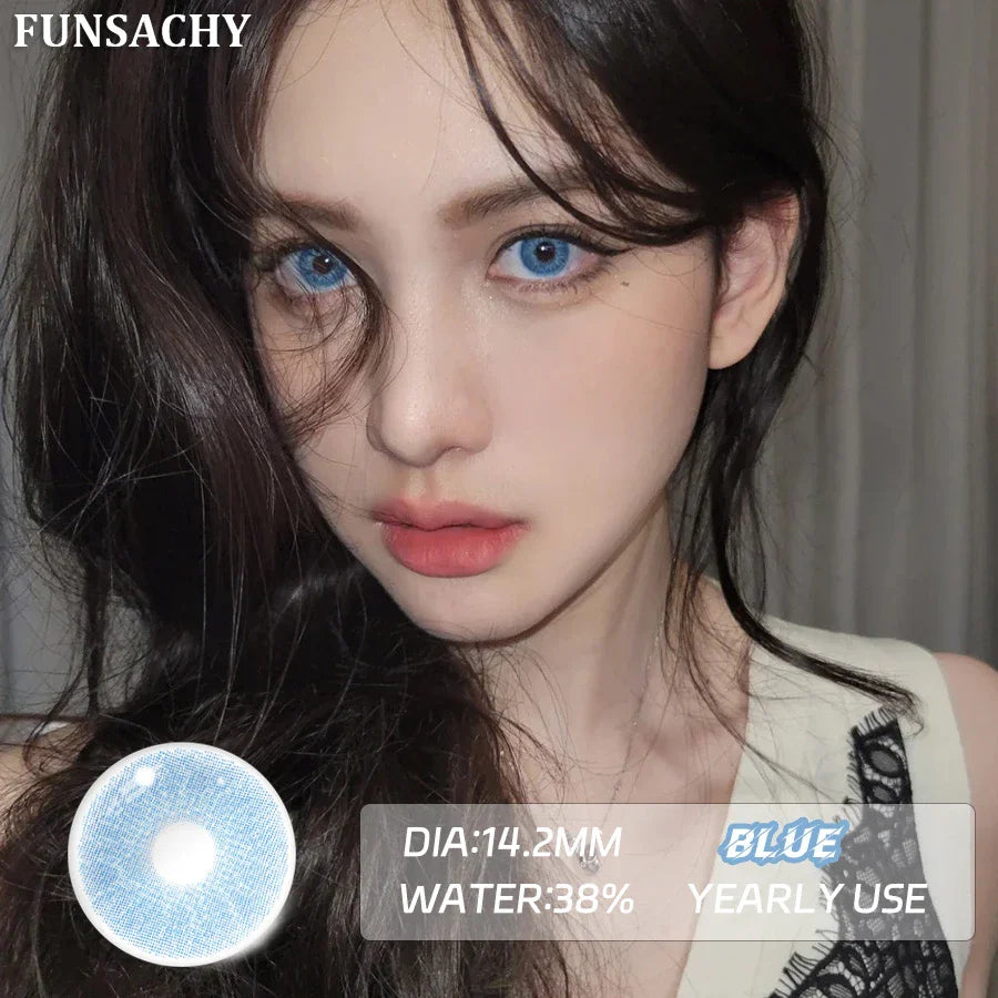 1pair Colorcon Contact Lenses Green Color Lens Natural Brown Eye Contacts Gray Pupils Beautiful Cosmetic Yearly Lenses