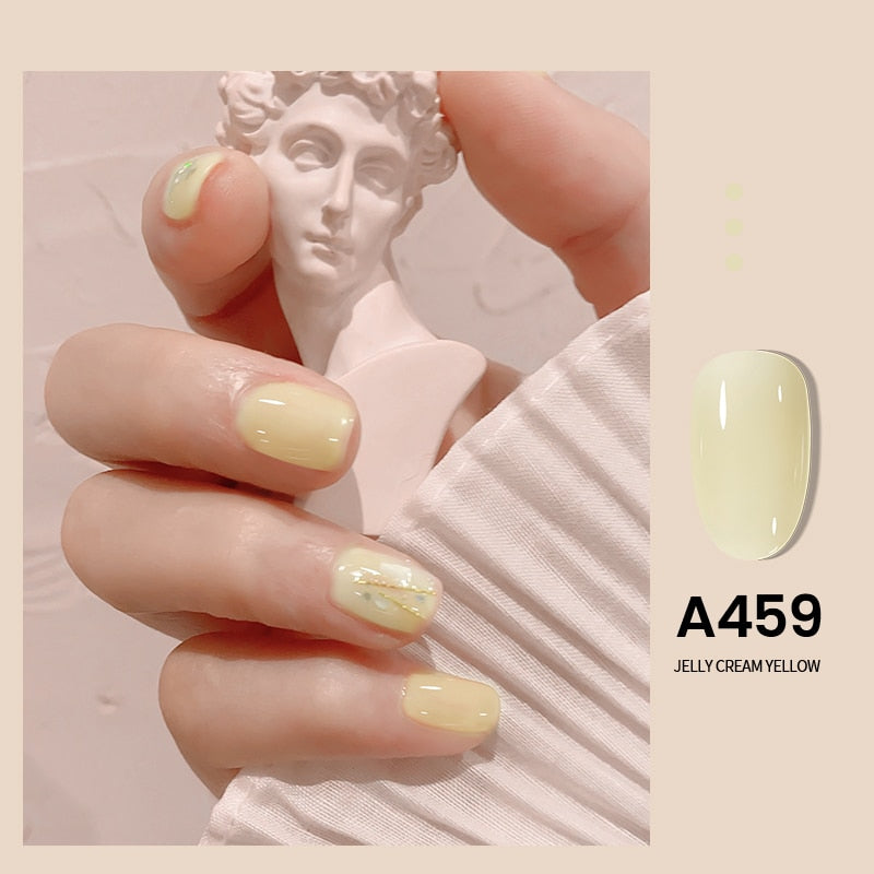Transparent Nude Jelly Gel Nail Polish Semi Permanent 7.3ml Top Coat Soak Off UV LED Varnish Nail Art Design Base Gel