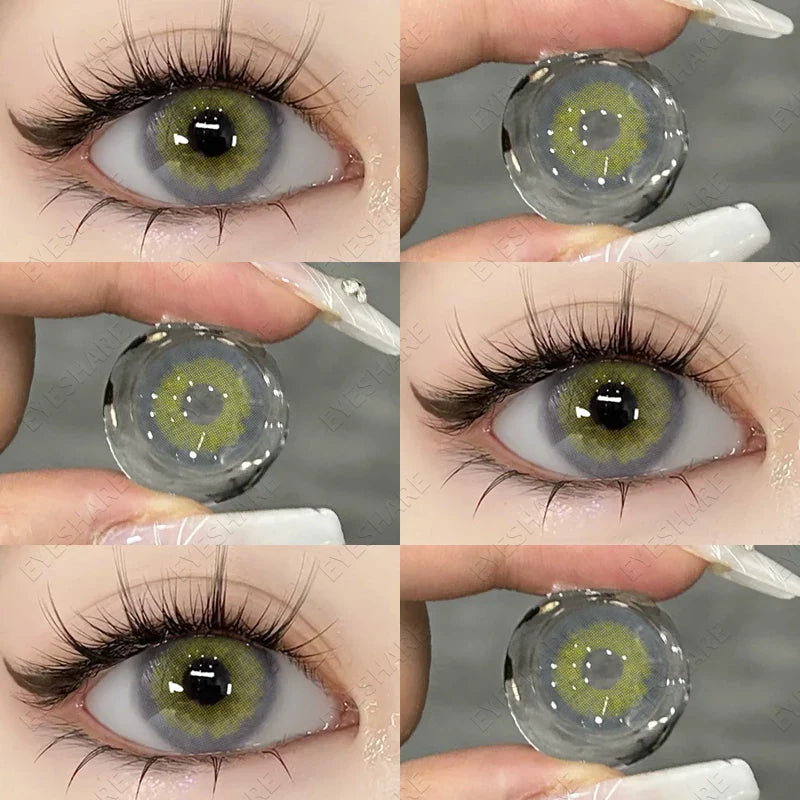 Natural Color Contact Lenses for Eyes 1pair Blue Eyes Lenses Brown Lenses Gray Eye Lenses Yearly Green Color Lenses Eye