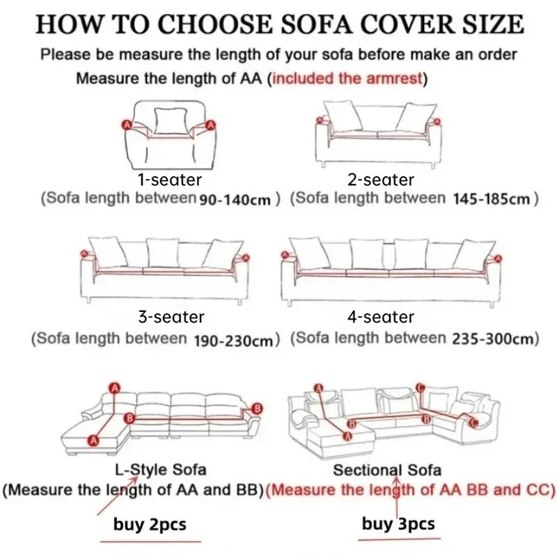 1/2/3/4 Seater Thick Corduroy Full Wrap Sofa Cover, Non-Slip Anti-Scratch Pet-Friendly Washable Slipcover with Armrests