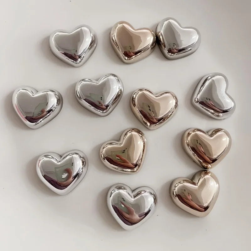 12-Pack Heart-Shaped Metal Magnets for Refrigerator & Message Boards - Strong, Decorative, and Perfect for Kitchen or Home Decor