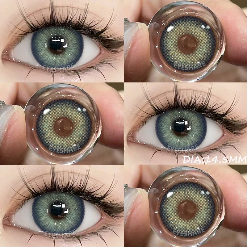 1 Pair 14.5MM Large Diameter Color Contact Lenses Big Eyes Black Contacts For Eyes Brown Lenses Cosmetic Contact Lenses
