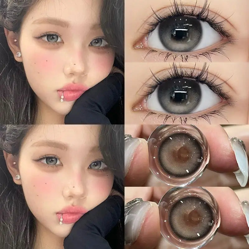2pcs/Pair Cosmetic Contact Lens Natural Contact Lenses For Eyes Prescription with Diopter Large Diameter Eye Lens